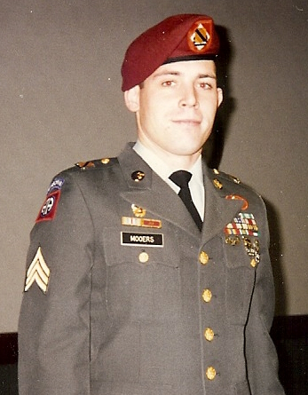Ed Mooers in dress uniform at Fort Bragg, North Carolina